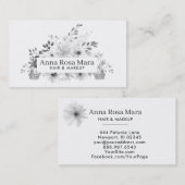 Carte De Visite Chic féminin d'aquarelle moderne florale élégante (Devant / Derrière)