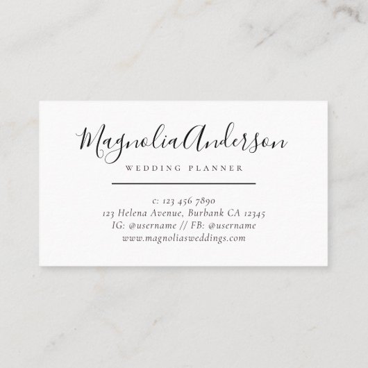 Carte De Visite Chic Feuille Eucalyptus (Dos)