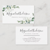 Carte De Visite Chic Feuille Eucalyptus (Devant / Derrière)