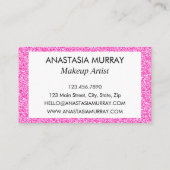 Carte De Visite Chic, Fille & Glam Black Hot Rose Parties scintill (Dos)