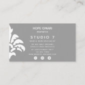 Carte De Visite Chic Fleur de Lis & Rayures en Rose Doux (Dos)