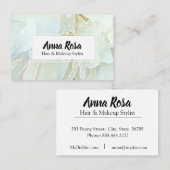 Carte De Visite Chic floral doux de bleu de turquoise de fleur de (Devant / Derrière)