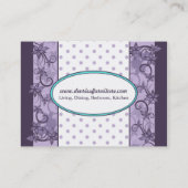 Carte de visite chic floral et de polka de point (Dos)