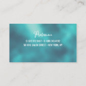 Carte De Visite Chic floral glittery or Turquoise turquoise monogr (Dos)