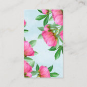 Carte De Visite Chic Floral Peony Professional QR Code Simple (Dos)