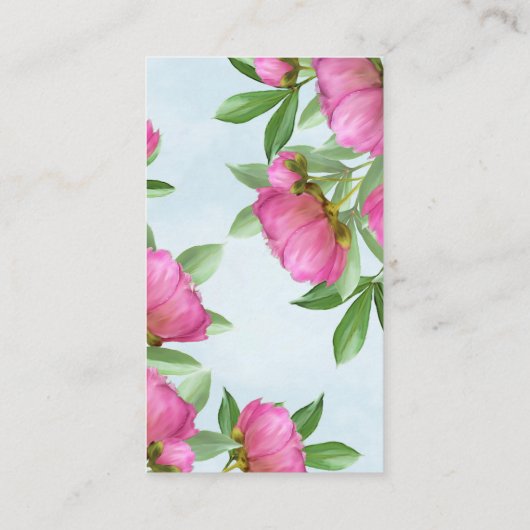 Carte De Visite Chic Floral Peony Professional QR Code Simple (Dos)