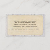 Carte de visite chic floral vintage (Dos)