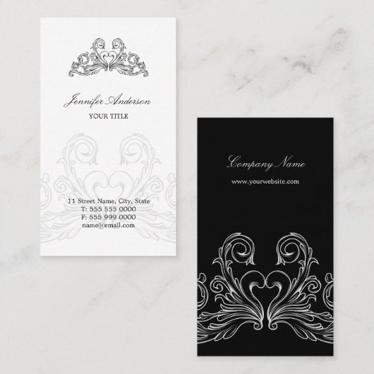 Carte de visite chic français baroque (Devant / Derrière)