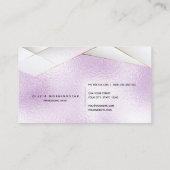 Carte De Visite Chic Frosted Lilac Verre Or Façades blanches (Dos)