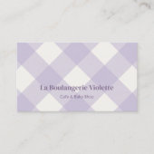 Carte De Visite Chic Gingham Purple Bakery QR Photo (Devant)