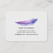 Carte De Visite Chic Girly d'oiseau de Boho d'aquarelle de plumes (Dos)