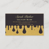 Carte De Visite Chic glam Chef personnel Restauration Gold (Dos)
