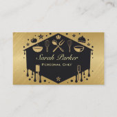 Carte De Visite Chic glam Chef personnel Restauration Gold (Devant)