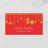 Carte De Visite Chic glam Chef personnel Restauration Parties scin (Devant)