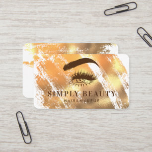 Carte De Visite Chic Glam Gold Brushstroke Eyelid Beauté
