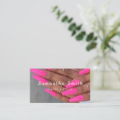 Carte De Visite Chic Glam Nail Art Manicure Salon Nails Artiste (Debout devant)