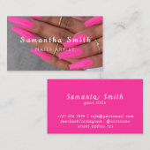 Carte De Visite Chic Glam Nail Art Manicure Salon Nails Artiste (Devant / Derrière)