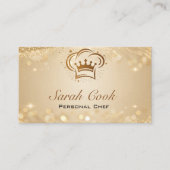Carte De Visite Chic Glam Personal Chef Catering Gold Glitter (Devant)