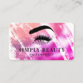 Carte De Visite Chic Glam rose Brushstroke Eyelid Beauté (Devant)