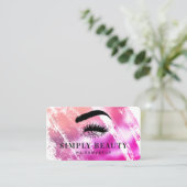 Carte De Visite Chic Glam rose Brushstroke Eyelid Beauté (Debout devant)