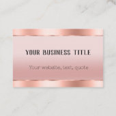 Carte De Visite Chic Glam Rose Gold Leopard Monogramme (Dos)