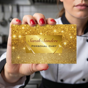 Carte De Visite Chic glamour Traiteur personnel Catering Paillette