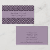 Carte de visite Chic Glamour, Violet (Devant / Derrière)