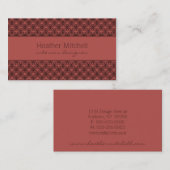 Carte de visite Chic Glamourous, Maroon (Devant / Derrière)