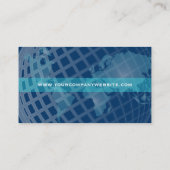 Carte De Visite Chic global d'entreprise moderne de bleu et d'Aqua (Dos)