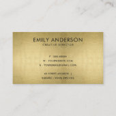 CARTE DE VISITE CHIC GOLD BRUSH STROKE CIRCLE LOGO MONOGRAM (Dos)