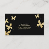 Carte De Visite Chic Gold Butterflies Turquoise & Blue Personal Sh (Dos)