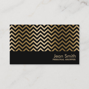 Carte De Visite Chic Gold Chevron Stripes Personal Shopper