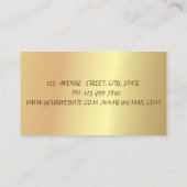 Carte De Visite Chic Gold Confetti Cercle fait main Bourgogne (Dos)