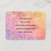 Carte De Visite Chic Gold Confetti Pink Purple Blend (Dos)