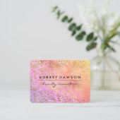 Carte De Visite Chic Gold Confetti Pink Purple Blend (Debout devant)