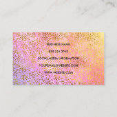 Carte De Visite Chic Gold Confetti Pink Purple Blend (Dos)