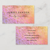 Carte De Visite Chic Gold Confetti Pink Purple Blend (Devant / Derrière)