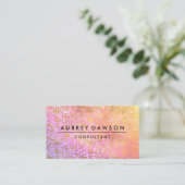 Carte De Visite Chic Gold Confetti Pink Purple Blend (Debout devant)