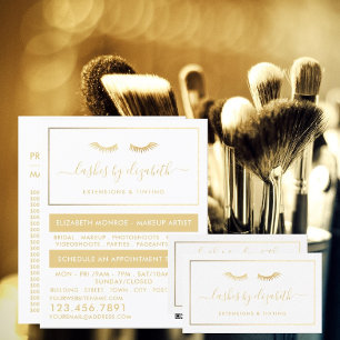 Carte De Visite Chic Gold Foil Lashes Beauty