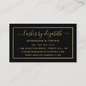 Carte De Visite Chic Gold Foil Lashes Beauty (Dos)