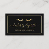 Carte De Visite Chic Gold Foil Lashes Beauty (Devant)
