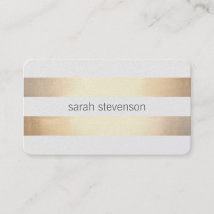 Carte De Visite Chic Gold Foil look rayé moderne minimaliste