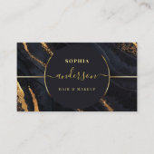 Carte De Visite Chic Gold Logo cercle & Dark Green Agate Parties s (Devant)