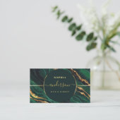 Carte De Visite Chic Gold Logo cercle & Dark Green Agate Parties s (Debout devant)