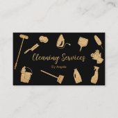 Carte De Visite Chic Gold Maid Cleaning Services Parties scintilla (Devant)