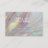 Carte De Visite Chic Gold Marble Professional Candle Care (Dos)