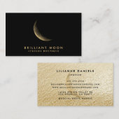 Carte De Visite Chic Gold Mystical Moon Phase Noir (Devant / Derrière)