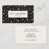 Carte De Visite Chic Gold Parties scintillant Star Black (Devant / Derrière)