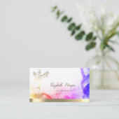 Carte De Visite Chic Gold Tree femmes Silhouette Abstrait (Debout devant)