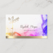 Carte De Visite Chic Gold Tree femmes Silhouette Abstrait (Devant)